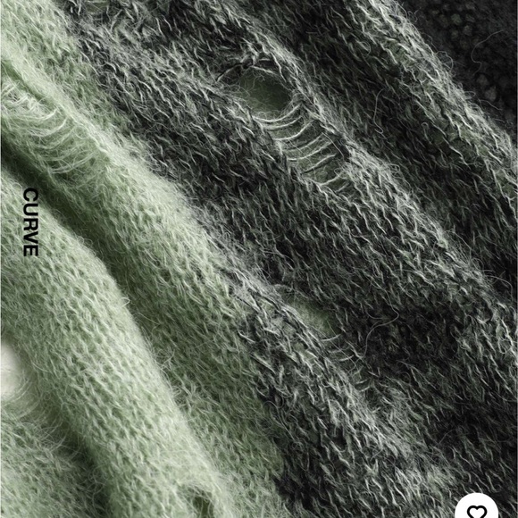 Cider Green and Black Knit destructed Dress 2X - Picture 9 of 11